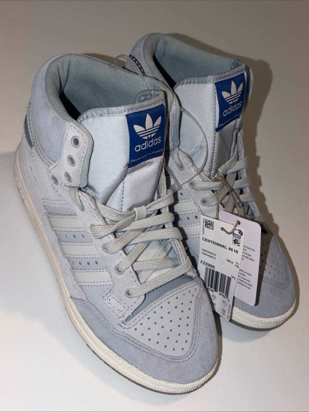 Adidas Centennial 85 Hi Sneakers In Light Gray Size 5 Male